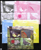 Ivory Coast 2011 Butterflies of Asia sheetlet containing 4 values - the set of 5 imperf progressive proofs comprising the 4 individual colours plus all 4-colour composite, unmounted mint