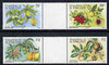 St Vincent - Grenadines 1985 Fruits & Blossoms set of 4 in se-tenant gutter pairs (folded through gutters) from uncut archive proof sheet (SG 398-401) unmounted mint