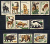 Match Box Labels - set of 11 Animals from Wild Animals & Birds set of 24, superb unused condition (Czechoslovakian from 1961)