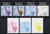 Somaliland 1997 Klipspringer 3,000 SL (from Animal def set) set of 7 imperf progressive proofs comprising the 4 individual colours plus 2, 3 and all 4-colour composites unmounted mint