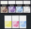 Somaliland 1997 Aardvark 500 SL (from Animal def set) set of 7 imperf progressive proofs comprising the 4 individual colours plus 2, 3 and all 4-colour composites unmounted mint