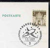 Postmark - West Germany 1967 postcard bearing 5pfg stamp with special cancellation for Congress on New Materials for Air & Space Travel, illustrated with stylised space craft