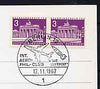 Postmark - West Berlin 1967 postcard with special cancellation for the 40th Anniversary of the International Aerophilatelic Club of Berlin illustrated with Jet aircraft & Rocket