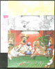 Turkmenistan 1999 Gambling Dogs composite sheetlet containing 9 values, the set of 5 imperf progressive proofs comprising the 4 individual colours, plus all 4-colour composite