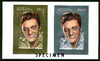Guyana 1995 Elvis Presley 60th Birthday sheetlet in card containing two $300 values embossed in gold & silver foil (1 of each with plain edges) overprinted SPECIMEN