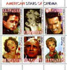 Kalmikia Republic 1999 American Film Stars perf sheetlet containing complete set of 6 values (Marilyn, Brando, Liz Taylor, M Douglas, etc) unmounted mint