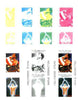 Touva 1995 Hollywood Stars #2 m/sheet containing 2 values (S Stallone & Jack Nicholson) the set of 7 imperf progressive colour proofs comprising the 4 individual colours plus 2, 3 and all 4-colour composites