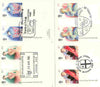 Great Britain 1982 Europa - British Theatre set of 4 PHQ cards with appropriate gutter pairs each very fine used with first day cancels