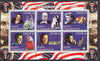 Turkmenistan 2000 US Presidents #01 perf sheet of 6 unmounted mint, containing Nixon, Ford, Carter, Regan, Bush & Clinton, background shows Space, Dog, Table Tennis & Sax.