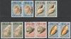 Ghana 1990 Seashells set of 5 each in horiz pairs with part perfin 'T.D.L.R. SPECIMEN' with photocopy of complete sheet showing full layout of the perfin. Note: blocks of 8 (4 pairs) would be required to show the full perfin legen……Details Below