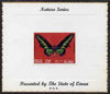 Oman 1970 Butterflies (Rajah Brooks Bird Wing) imperf (1R value opt'd European Conservation Year) mounted on special 'Nature Series' presentation card inscribed 'Presented by the State of Oman'