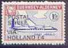 Guernsey - Alderney 1971 POSTAL STRIKE overprinted on Dart Herald 1s (from 1967 Aircraft def set) additionaly overprinted 'VIA HOLLAND £4' unmounted mint