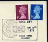 Postmark - Great Britain 1978 cover bearing illustrated cancellation for Rolls Royce Open Day, Glasgow (engine shown cut away)