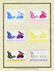 St Lucia 1985 Butterflies (Leaders of the World) 40c set of 7 imperf progressive proof pairs comprising the 4 individual colours plus 2, 3 and all 4 colour composites mounted on special Format International cards (as SG 783a)