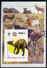 Mali 2005 Dinosaurs #09 - Saurolophus imperf m/sheet with Scout & Rotary Logos, background shows various Antelope unmounted mint