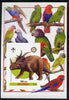 Eritrea 2005 Dinosaurs #03 - Styracosaurus imperf m/sheet with Scout & Rotary Logos, background shows various Parrots unmounted mint