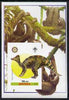 Eritrea 2005 Dinosaurs #08 - Hypacrosaurus imperf m/sheet with Scout & Rotary Logos, background shows various Sloths unmounted mint