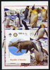 Somalia 2005 Dinosaurs #07 - Anchiceratops imperf m/sheet with Scout & Rotary Logos, background shows Penguins unmounted mint