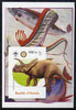 Somalia 2005 Dinosaurs #08 - Arrhinoceratops imperf m/sheet with Scout & Rotary Logos, background shows various Fish unmounted mint