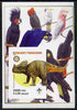 Madagascar 2005 Dinosaurs #04 - Montanoceratops imperf m/sheet with Scout & Rotary Logos, background shows various Cockatoos unmounted mint