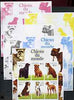 Benin 2002 World of Dogs imperf sheetlet containing set of 6 values each with Scout Logo, the set of 5 progressive proofs comprising the 4 individual colours plus all 4-colour composite (as issued) all unmounted mint