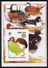 Benin 2005 Dinosaurs #01 - Phorusrhacus inflatus imperf m/sheet with Scout & Rotary Logos, background shows various Ducks unmounted mint