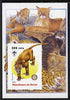 Benin 2005 Dinosaurs #09 - Thylacoleo imperf m/sheet with Scout & Rotary Logos, background shows various Big Cats unmounted mint