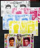 Benin 2002 Birth Centenary of Walt Disney featuring Elvis Presley m/sheet containing 2 values, the set of 5 progressive proofs comprising the 4 individual colours plus all 4-colour composite (as issued) all unmounted mint