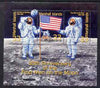 Marshall Islands 1999 30th Anniversary of Moon Landing perf sheetlet containing 3 x 33c values, one stamp imperf at left unmounted mint, as SG MS 1233