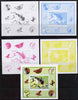 St Thomas & Prince Islands 2008 Butterfly #3 large individual deluxe sheet - the set of 5 imperf progressive proofs comprising the 4 individual colours plus all 4-colour composite, unmounted mint