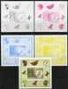 St Thomas & Prince Islands 2008 Butterfly #4 large individual deluxe sheet - the set of 5 imperf progressive proofs comprising the 4 individual colours plus all 4-colour composite, unmounted mint