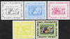Guinea - Conakry 2007 Owls & Fungi #2 deluxe sheetlet - the set of 5 imperf progressive proofs comprising the 4 individual colours plus all 4-colour composite, unmounted mint as Yv 520 but design reversed