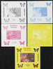 Benin 2009 Butterflies & Olympics #01 individual deluxe sheet the set of 5 imperf progressive proofs comprising the 4 individual colours plus all 4-colour composite, unmounted mint