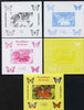 Benin 2009 Butterflies & Olympics #02 individual deluxe sheet the set of 5 imperf progressive proofs comprising the 4 individual colours plus all 4-colour composite, unmounted mint