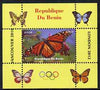Benin 2009 Butterflies & Olympics #08 individual perf deluxe sheet unmounted mint. Note this item is privately produced and is offered purely on its thematic appeal