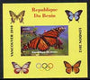 Benin 2009 Butterflies & Olympics #08 individual imperf deluxe sheet unmounted mint. Note this item is privately produced and is offered purely on its thematic appeal