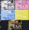 Benin 2009 Mushrooms and Butterflies #2 sheetlet containing 4 values - the set of 5 imperf progressive proofs comprising the 4 individual colours plus all 4-colour composite, unmounted mint