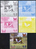 Benin 2009 Butterflies #2 individual deluxe sheet - the set of 5 imperf progressive proofs comprising the 4 individual colours plus all 4-colour composite, unmounted mint