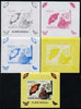 Guinea - Bissau 2009 Butterflies individual deluxe sheet #4 - the set of 5 imperf progressive proofs comprising the 4 individual colours plus all 4-colour composite, unmounted mint