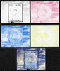 St Thomas & Prince Islands 2010 Butterflies #4 individual deluxe sheetlet - the set of 5 imperf progressive proofs comprising the 4 individual colours plus all 4-colour composite, unmounted mint