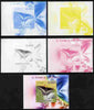 St Thomas & Prince Islands 2009 Butterflies & Catterpillars #2 individual deluxe sheet - the set of 5 imperf progressive proofs comprising the 4 individual colours plus all 4-colour composite, unmounted mint