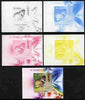 St Thomas & Prince Islands 2009 Butterflies & Catterpillars #3 individual deluxe sheet - the set of 5 imperf progressive proofs comprising the 4 individual colours plus all 4-colour composite, unmounted mint