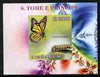 St Thomas & Prince Islands 2009 Butterflies & Catterpillars #4 individual imperf deluxe sheetlet unmounted mint. Note this item is privately produced and is offered purely on its thematic appeal