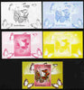 Guinea - Bissau 2010 Butterflies #08 individual deluxe sheet - the set of 5 imperf progressive proofs comprising the 4 individual colours plus all 4-colour composite, unmounted mint