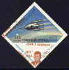 Yemen - Republic 1964 Astronauts 1/4b diamond shaped with Kennedy Memorial overprint in brown dramatically misplaced, unmounted min SG 259var