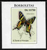St Thomas & Prince Islands 2011 Butterflies #4 imperf individual deluxe sheet unmounted mint. Note this item is privately produced and is offered purely on its thematic appeal
