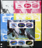 Central African Republic 2012 Turtles & Dolphins sheetlet containing 6 values - the set of 5 imperf progressive proofs comprising the 4 individual colours plus all 4-colour composite, unmounted mint