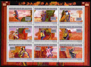 Guinea - Conakry 2010 Dances of Africa perf sheetlet containing 9 values unmounted mint