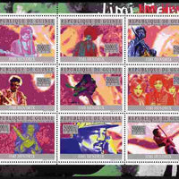 Guinea - Conakry 2010 Jimi Hendrix perf sheetlet containing 9 values unmounted mint