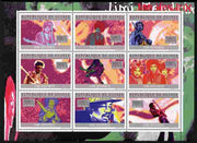 Guinea - Conakry 2010 Jimi Hendrix perf sheetlet containing 9 values unmounted mint